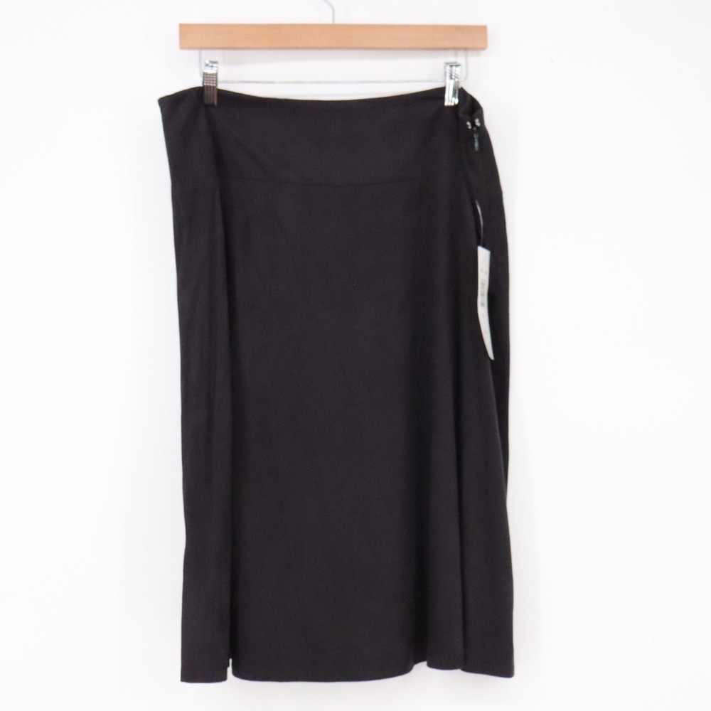 Allison Taylor Skirt Womens L Black Stretch Midi Career New